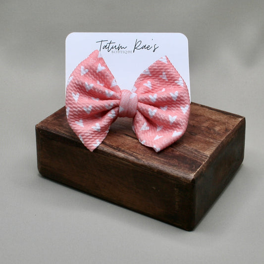 Blush Hearts Clip Bow