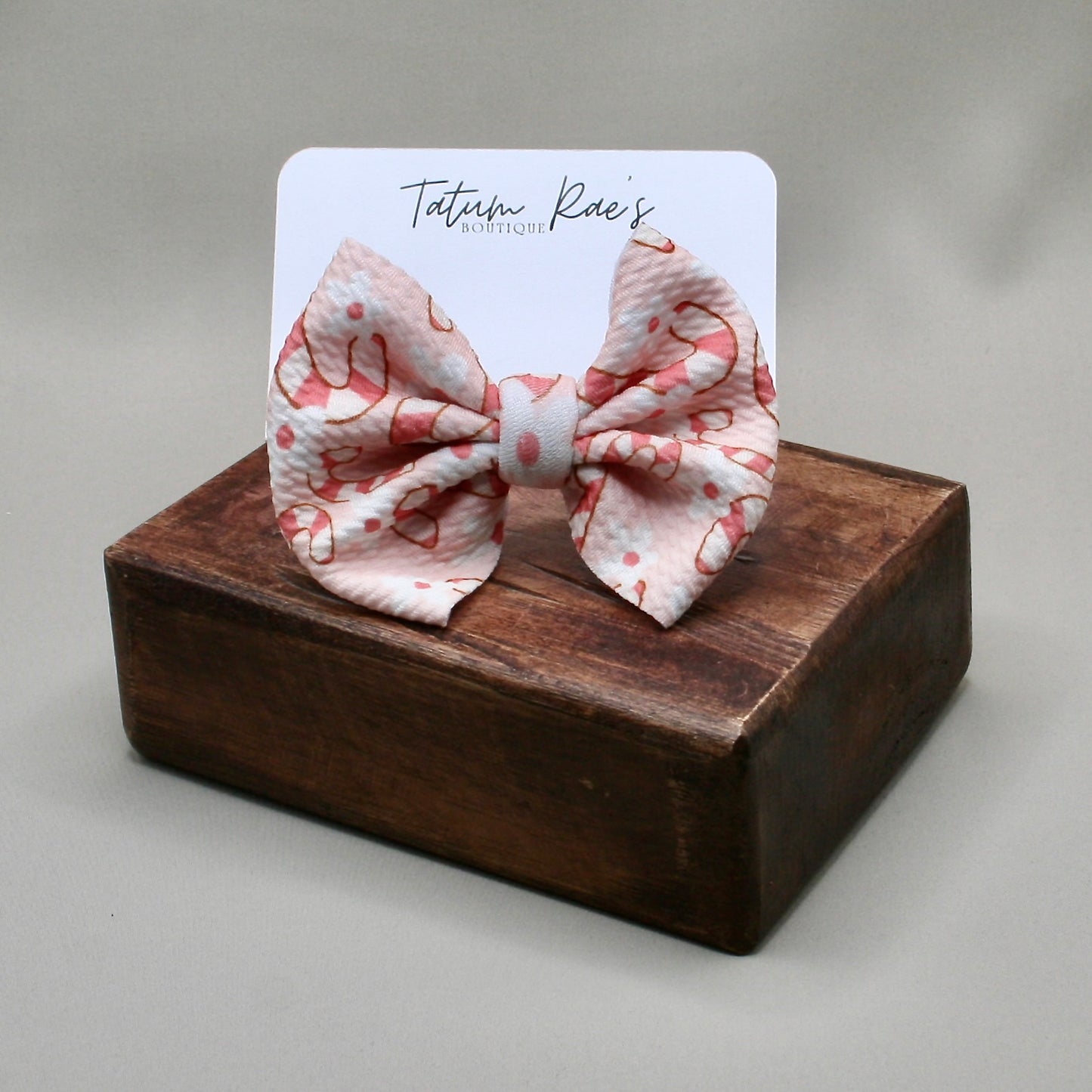 Candy Cane Clip Bow