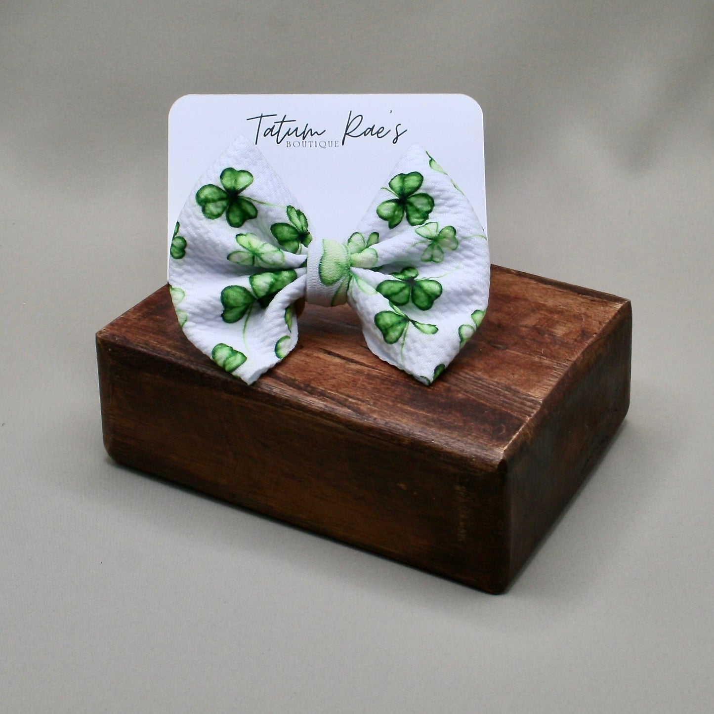 Celtic Clover Clip Bow