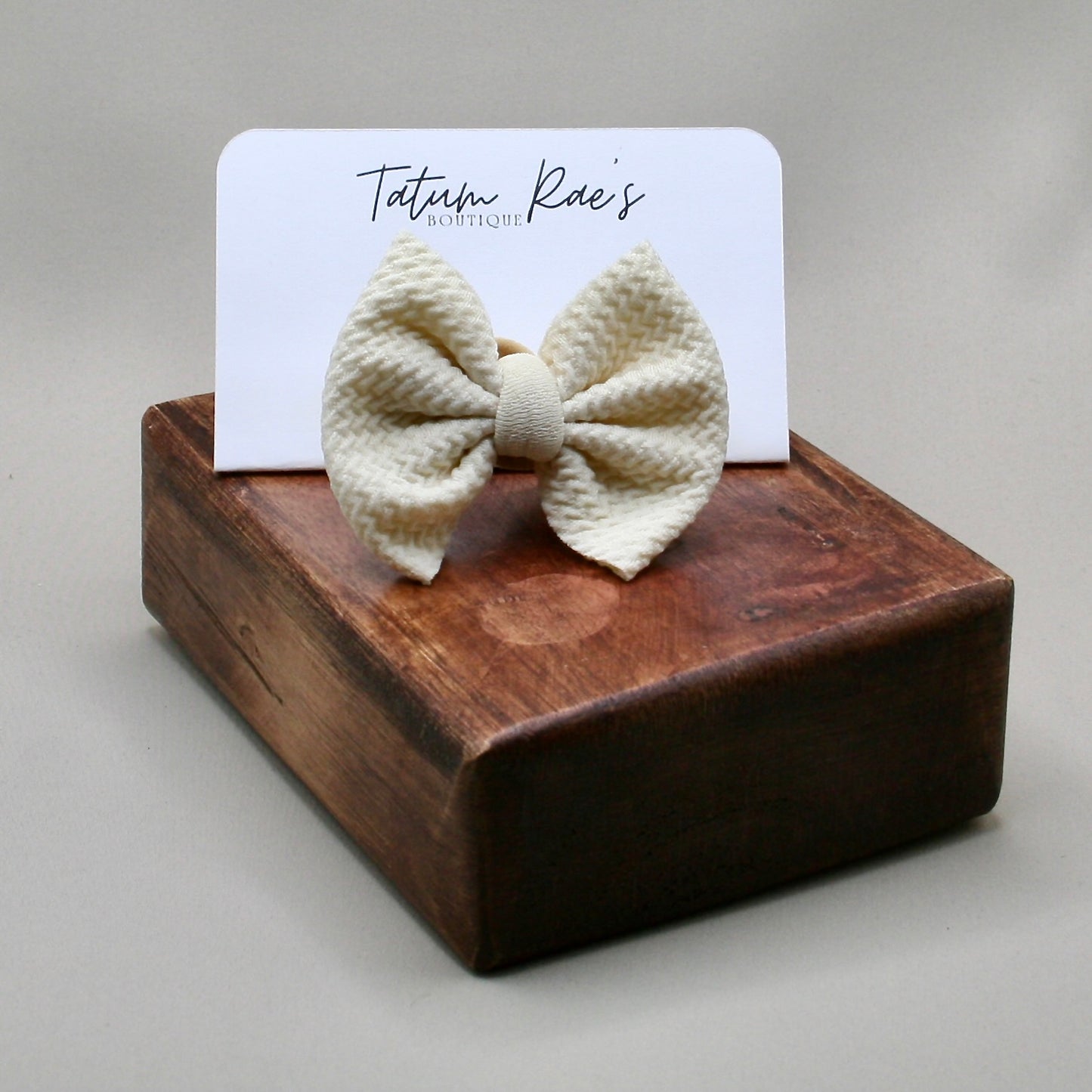 Cream Clip Bow