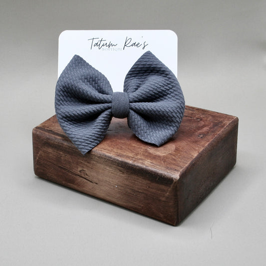 Dark Grey Clip Bow