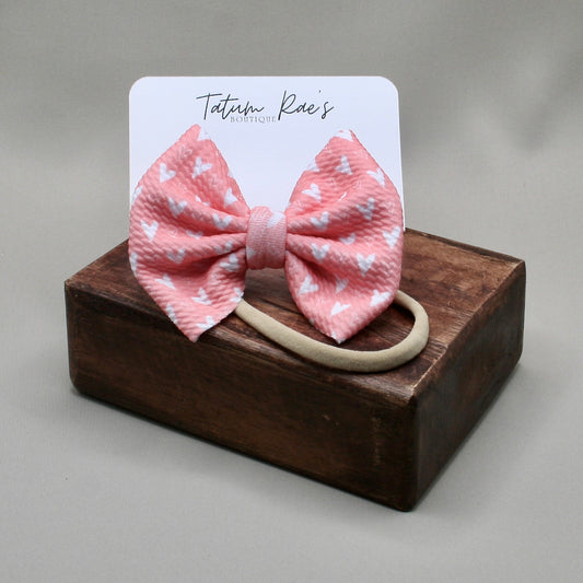 Blush Hearts Bow