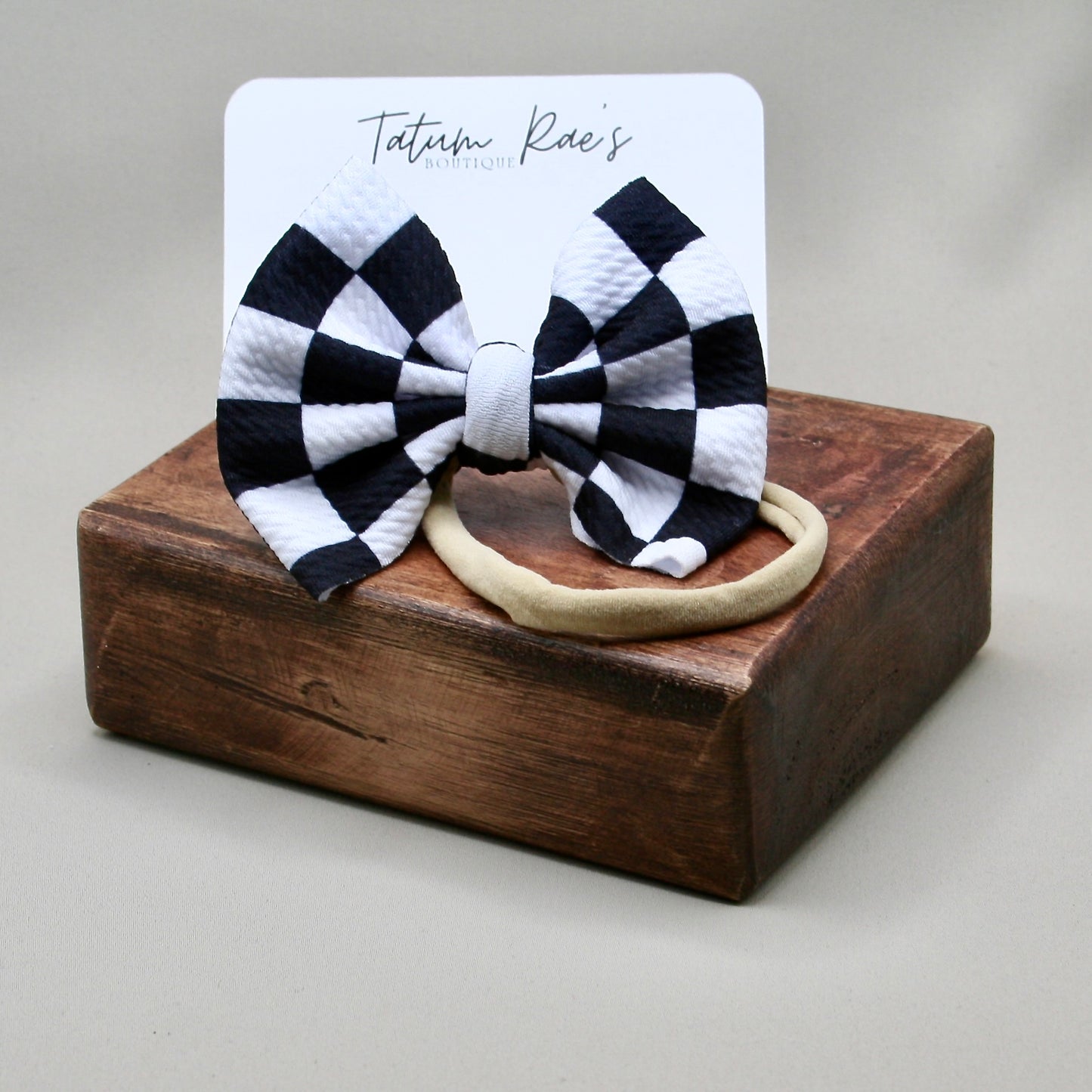 Race Day Checker Bow