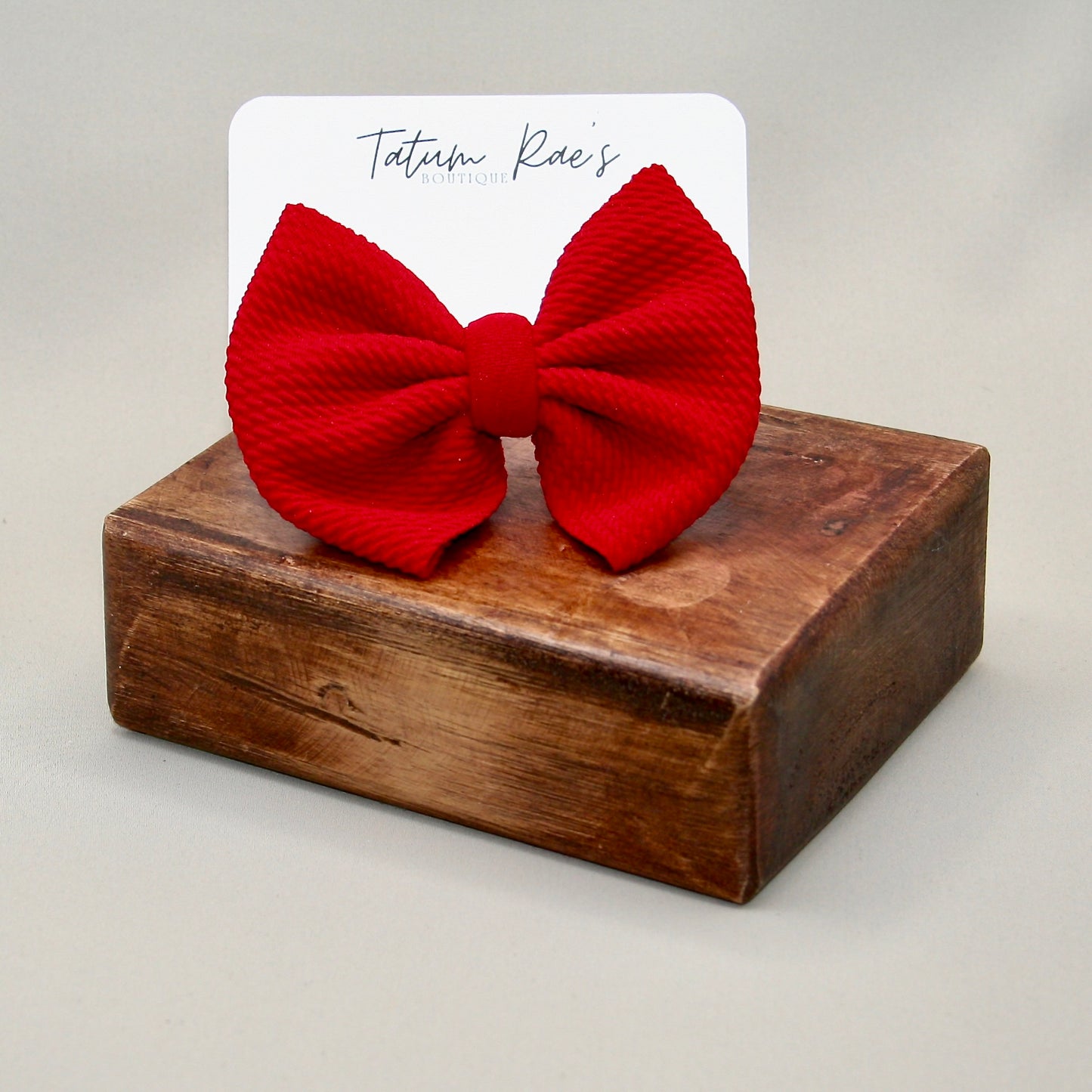 Red Apple Clip Bow