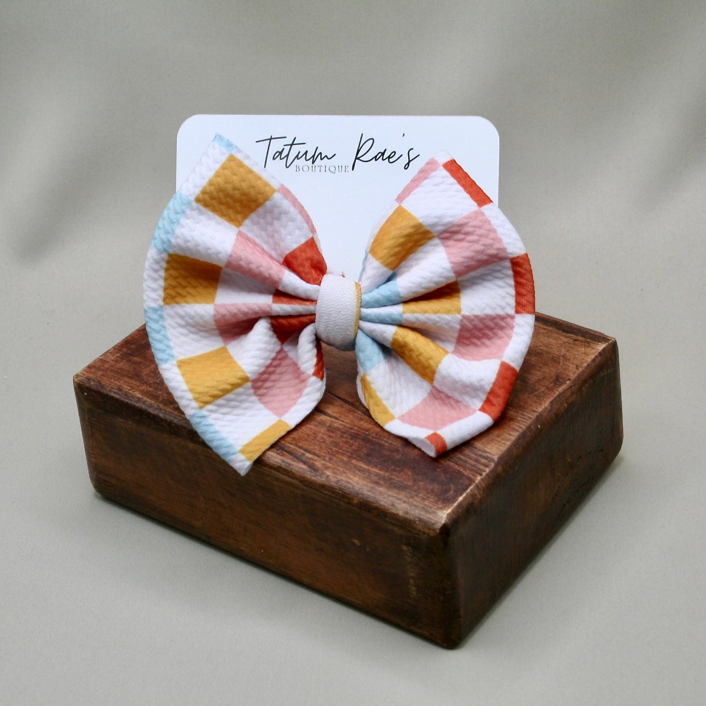 Peace, Love, and Checkered Clip Bow