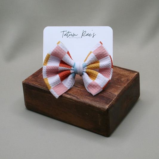 Peace, Love, and Checkered Clip Bow