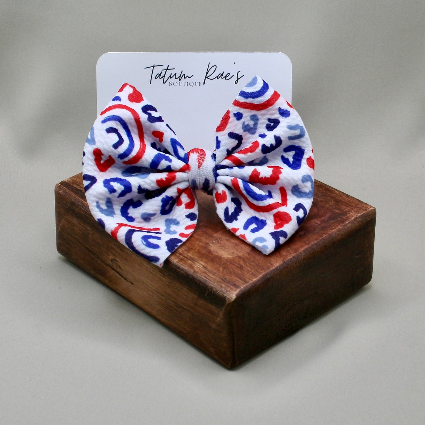 All-American Cheetah Clip Bow