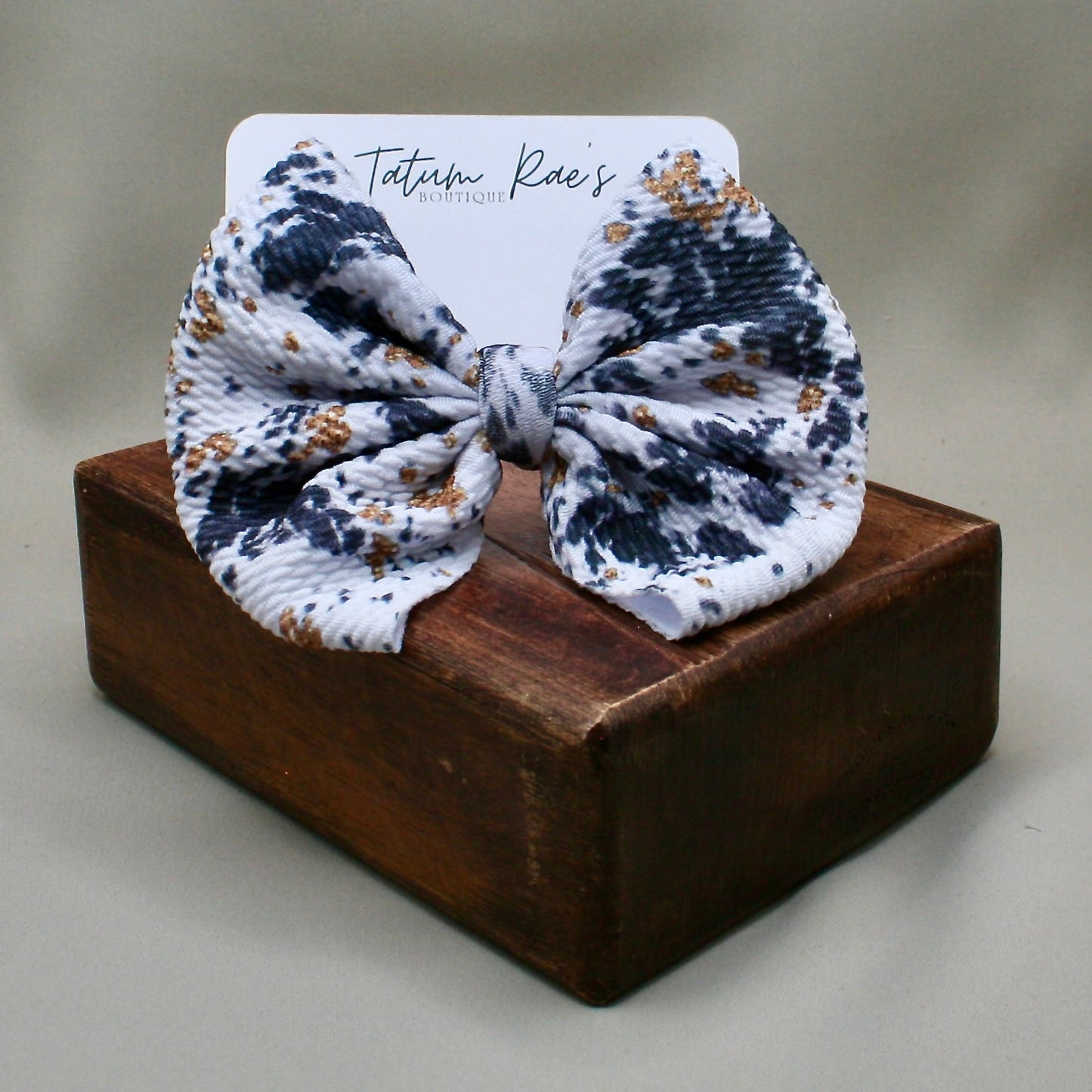 Cowhide Cutie Clip Bow