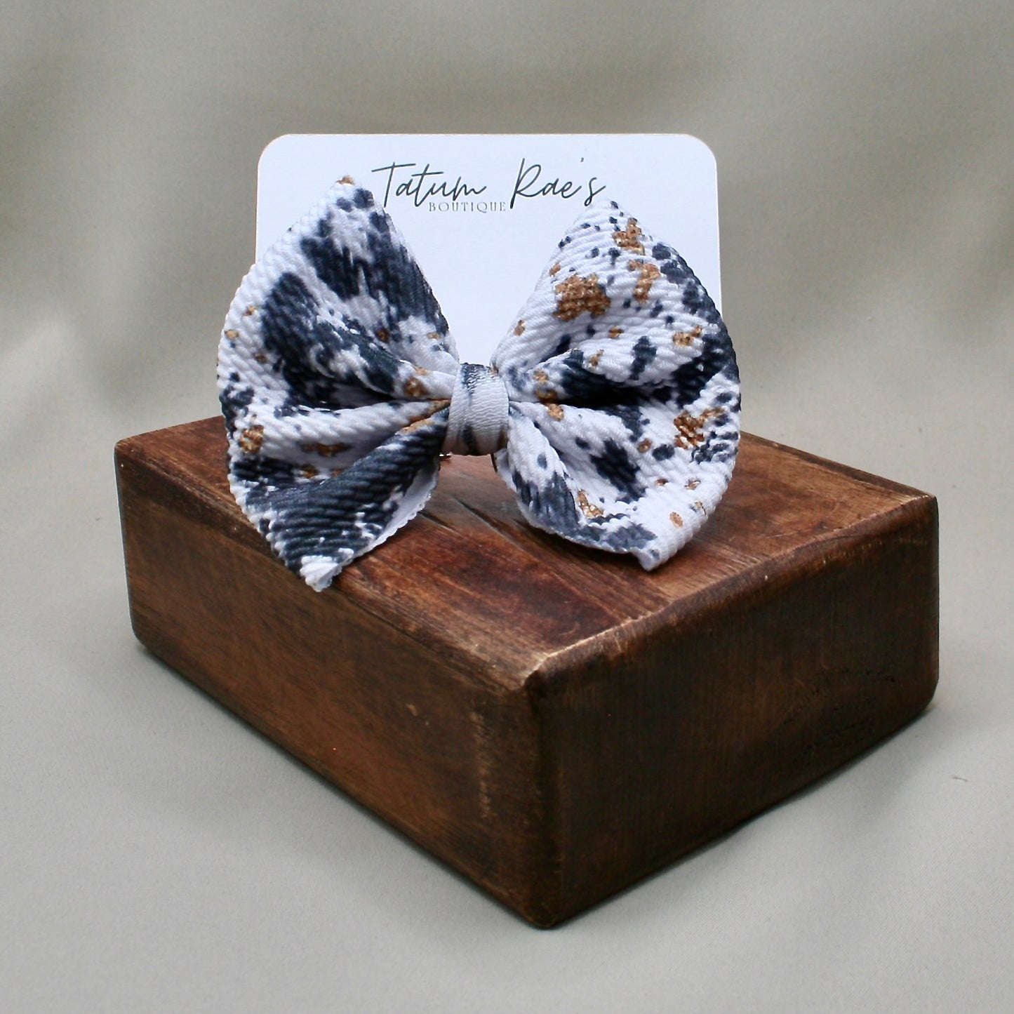 Cowhide Cutie Clip Bow