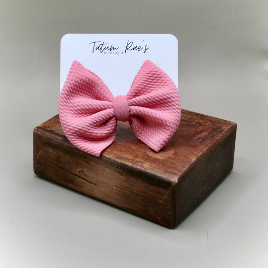 Rose Pink Clip Bow