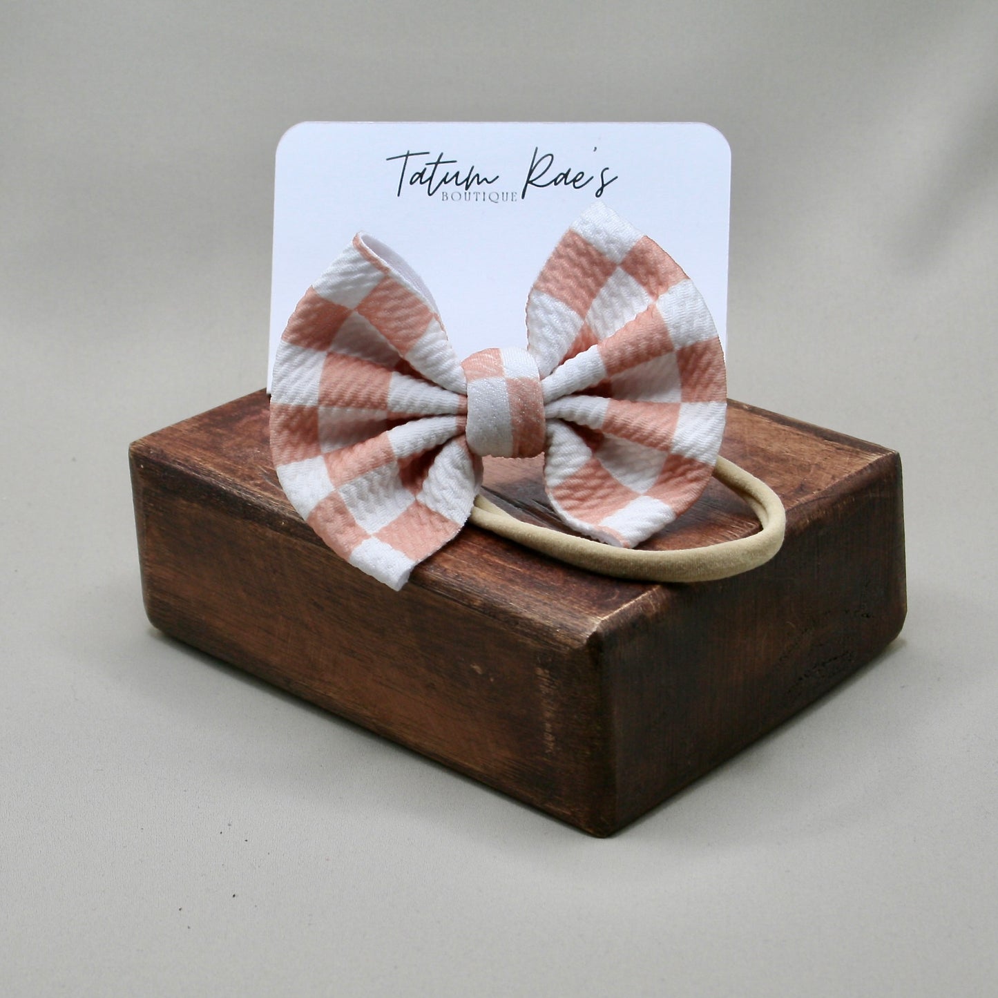 Pink Checker Bow