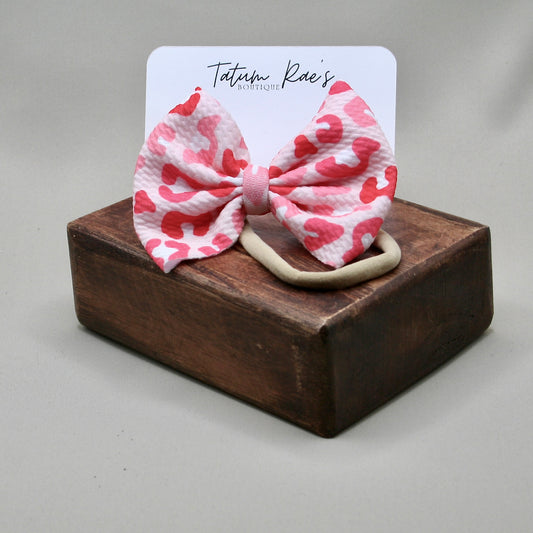 Pink Cheetah Bow